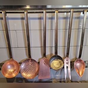 Copper Kitchen Utensil Set, Set Of 6